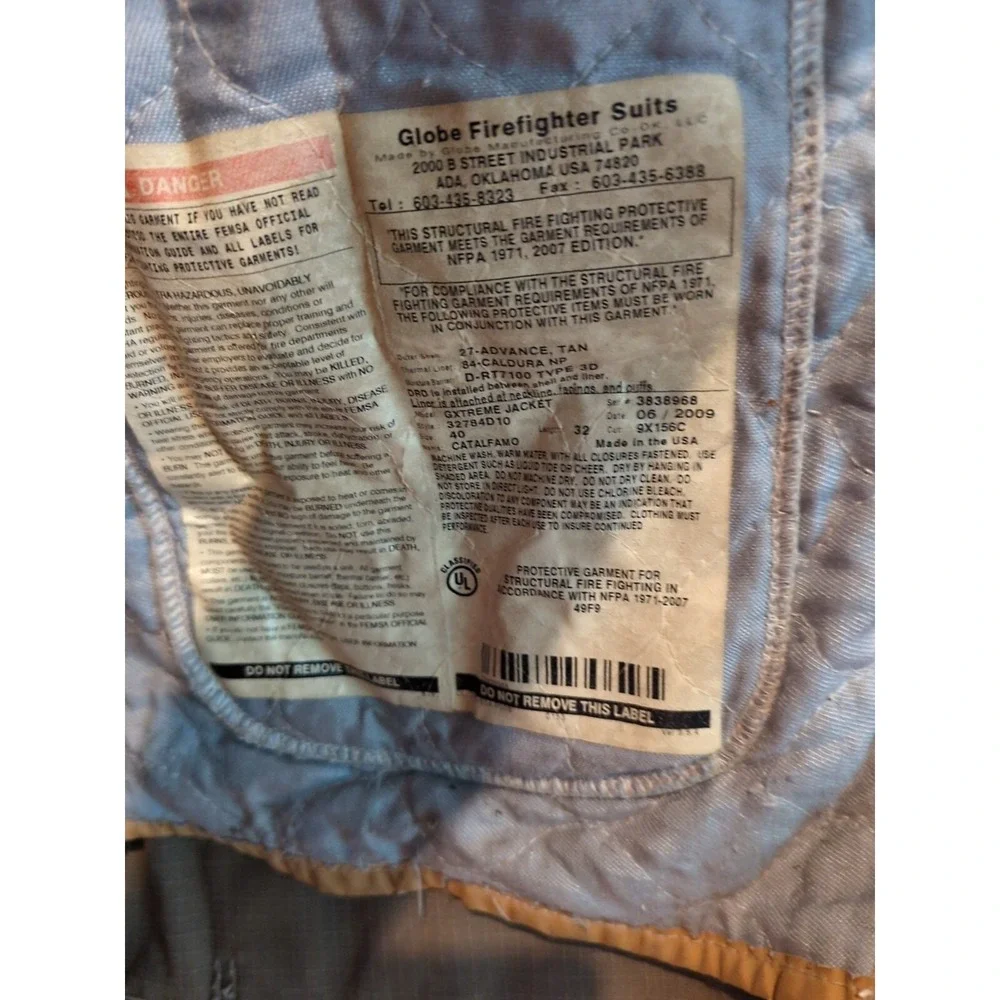 Vintage Retired Firefighter‎ Turnout JACKET FIRE COAT USED Size 40 X 32